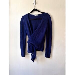 A Détacher To Be Detached Blue Suri Alpaca Wrap Sweater
